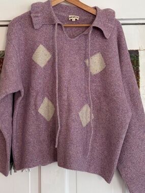 Degen Lilac Harlequin Pullover NWOT